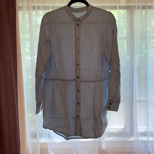 Soft surroundings chambray striped tunic new